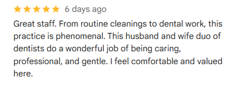 Dental Office in Wilmington, NC 4 testimonial2